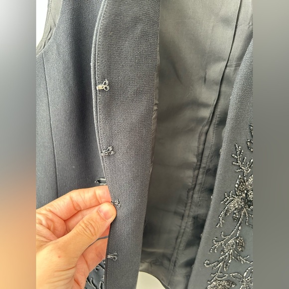 Vintage Liz Clairborne beaded vest black - Picture 7 of 10